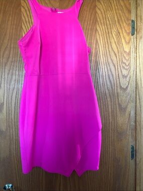 Charlotte Russe Neon Pink Sleeveless Asymmetrical Mini Dress